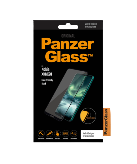 PanzerGlass | Screen protector | Nokia | X10/X20 | Glass | Black | Full frame coverage; 100% touch preservation; Rounded edges | Case friendly