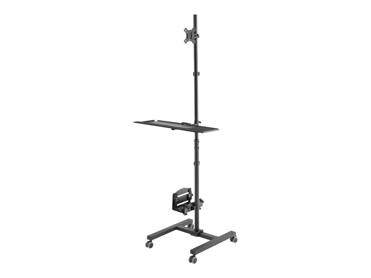 Digitus | Mobile workstation with individual height adjustment | DA-90374 | Monitor Mount, PC Holder | 17-32 " | Black - Image 2