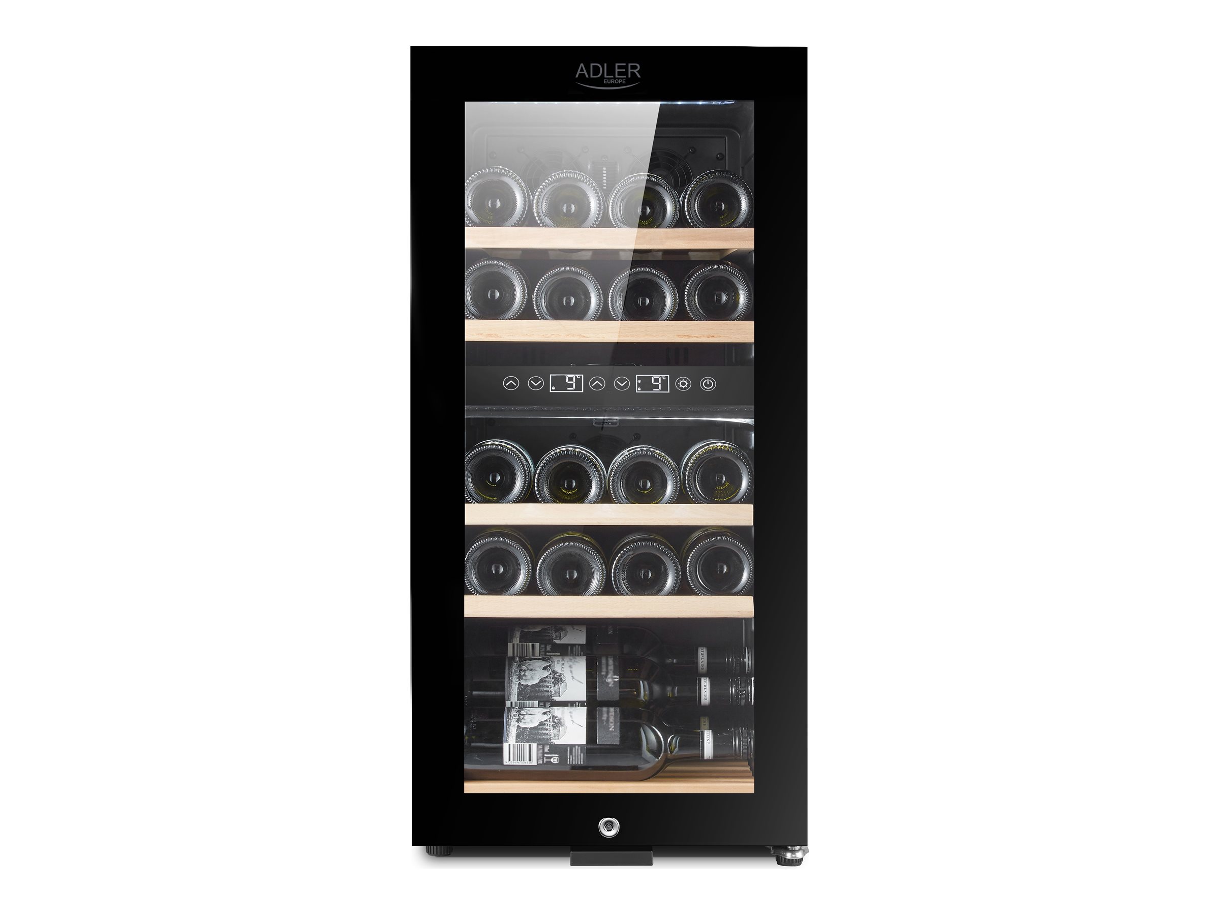 Adler | Wine Cooler | AD 8080 | Energy efficiency class G | Free standing | Bottles capacity 24 | Cooling type Compressor | Black - Image 2