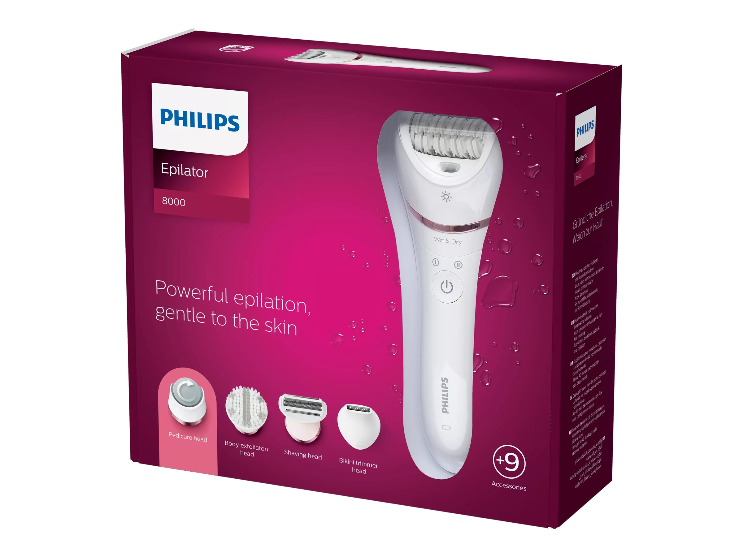 Philips | Epilator | BRE740/10 | Operating time (max) 40 min | Number of power levels N/A | Wet & Dry | White - Image 10