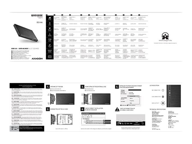 AXAGON | A compact aluminum USB 3.2 Gen 1 - SATA 6G external box designed for 2.5" SSD/HDD | EE25-XA6 - Image 9