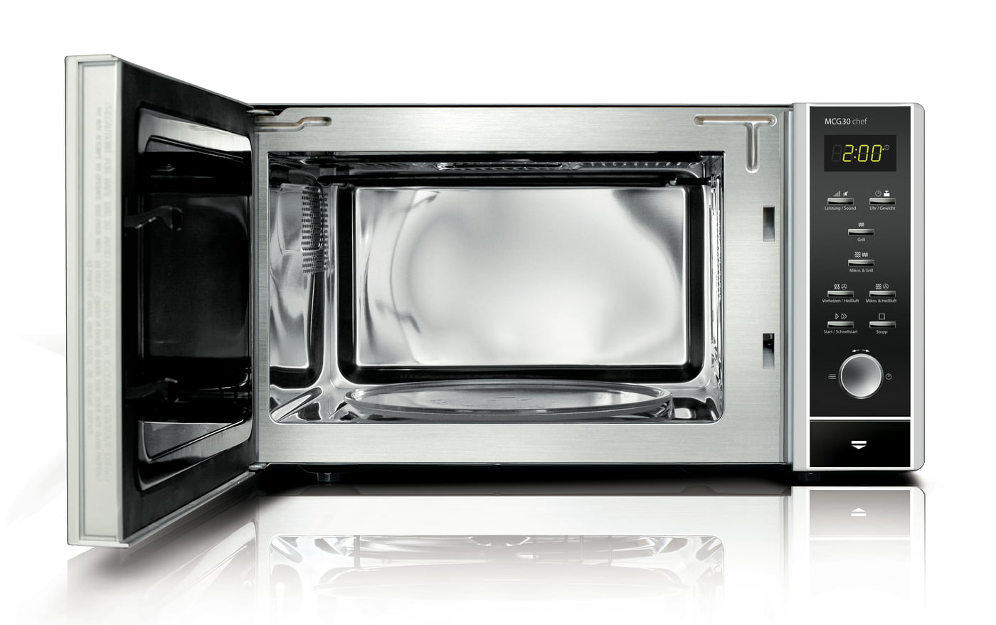 Caso | Microwave Oven with Grill and Convection | MCG 30 Chef | Free standing | 30 L | 900 W | Convection | Grill | Stainless steel/Black - Image 3