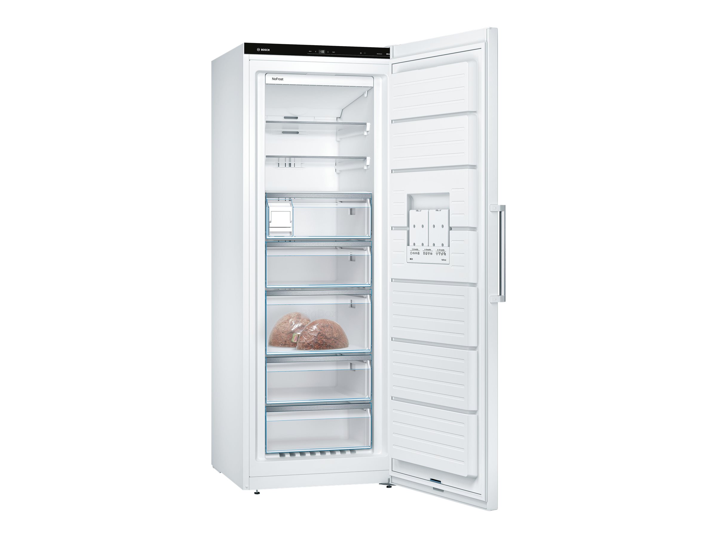 Bosch | Freezer | GSN58AWDP Serie 6 | Energy efficiency class D | Upright | Free standing | Height 191 cm | Total net capacity 366 L | No Frost system | White - Image 4