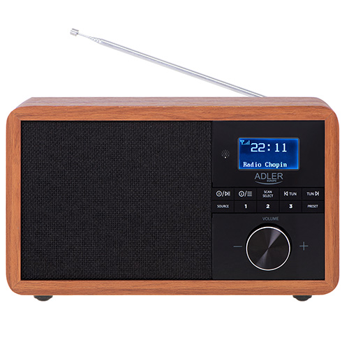 Adler | Radio DAB+ Bluetooth | AD 1184 | Alarm function | Black/Brown - Image 3