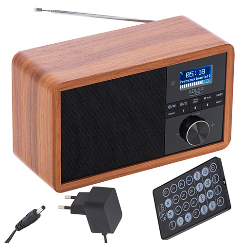 Adler | Radio DAB+ Bluetooth | AD 1184 | Alarm function | Black/Brown - Image 4