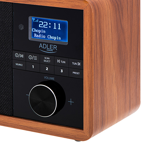 Adler | Radio DAB+ Bluetooth | AD 1184 | Alarm function | Black/Brown - Image 6
