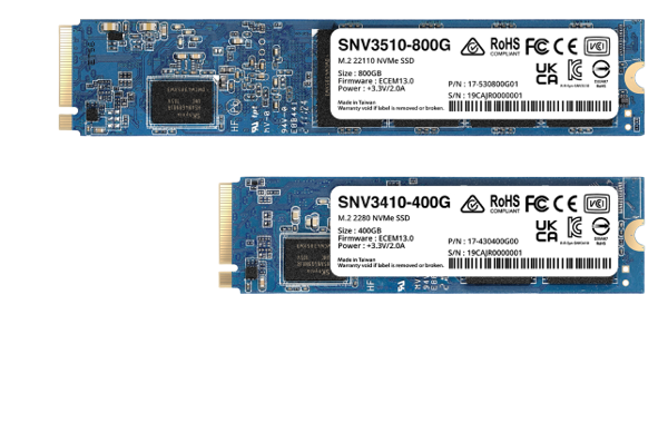 Synology | SSD | SNV3410-400G | 400 GB | SSD form factor M.2 2280 | Solid-state drive interface M.2 NVME | Read speed 3000 MB/s | Write speed 750 MB/s