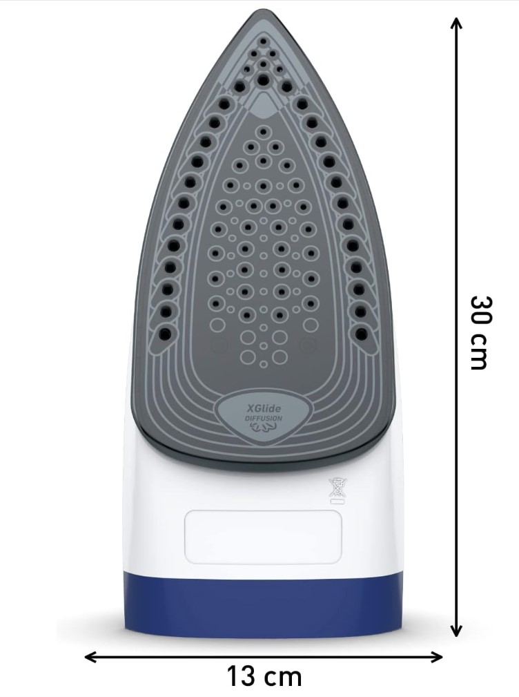 TEFAL | FV2838E0 | Steam Iron | 2400 W | Water tank capacity 270 ml | Continuous steam 40 g/min | Blue/White - Image 4