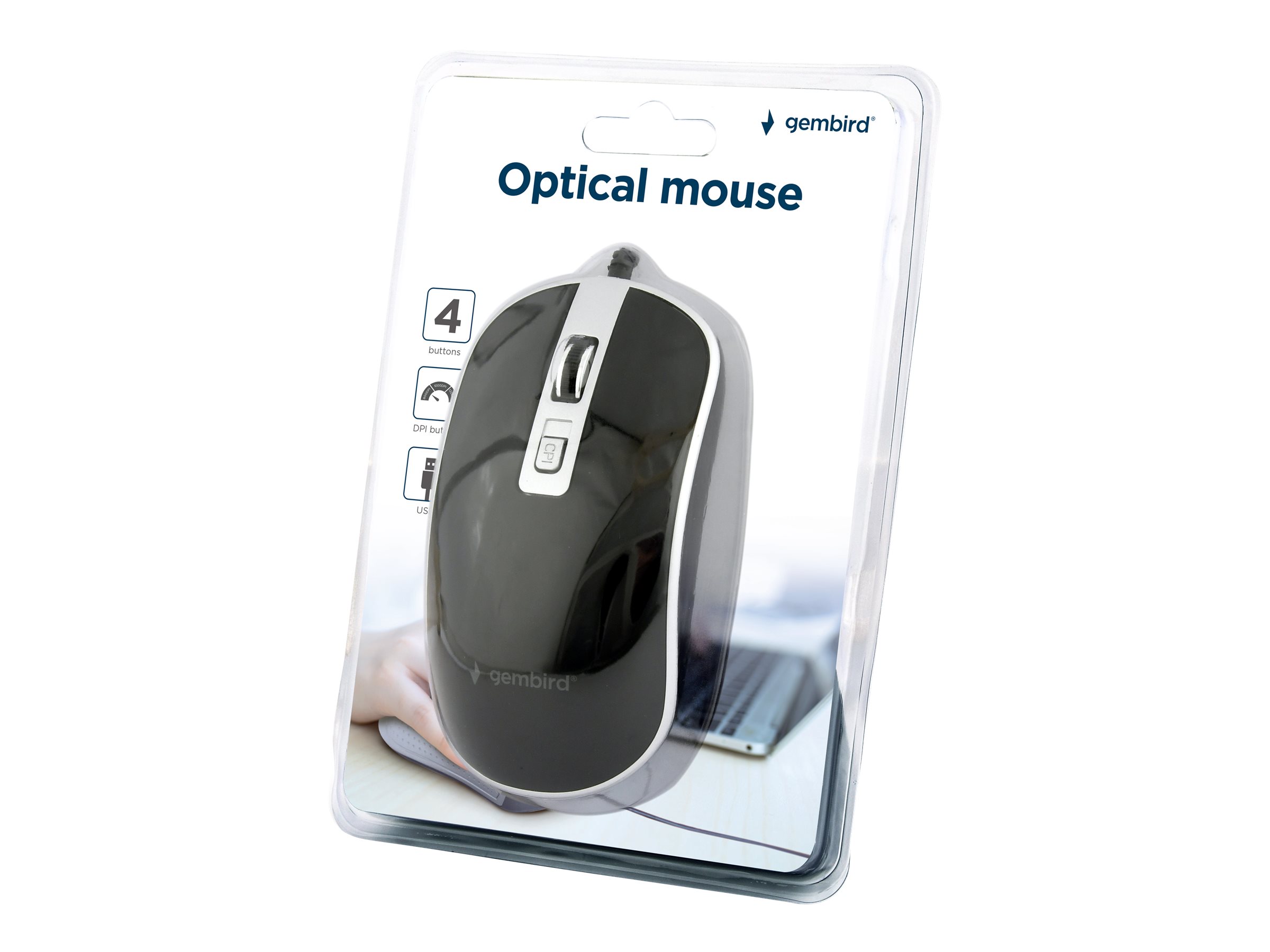 Gembird | Optical USB mouse | MUS-4B-06-BS | Optical mouse | Black/Silver - Image 7