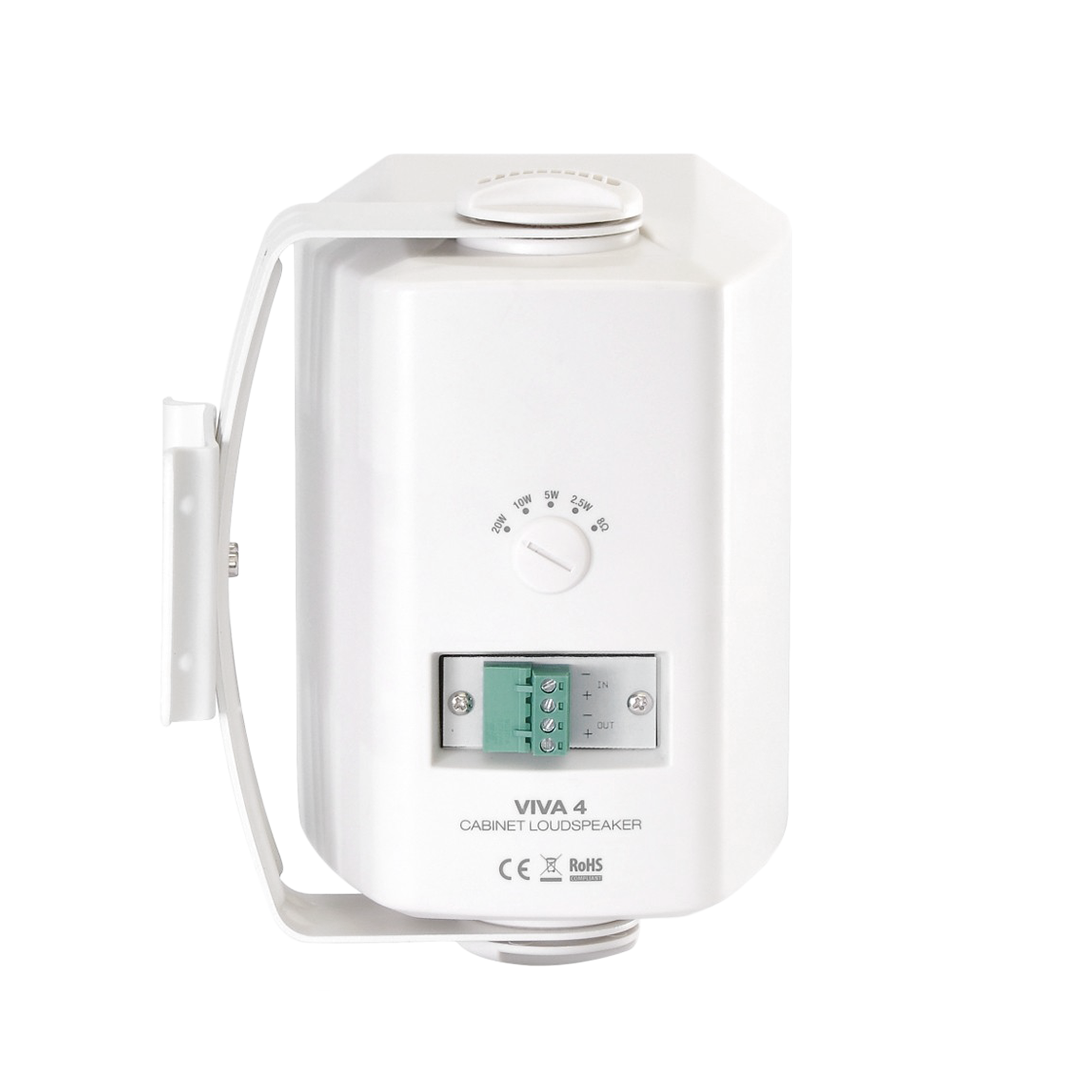 Shure | Wall Mount Plastic Loudspeakers | VIVA 4 | 20 W | White/Black | 89 dB - Image 3