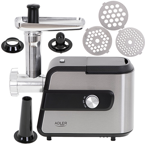 Adler | Meat mincer with a shredder | AD 4813 | Silver/Black | 600 W | Number of speeds 2 | Throughput (kg/min) 1 - Image 5