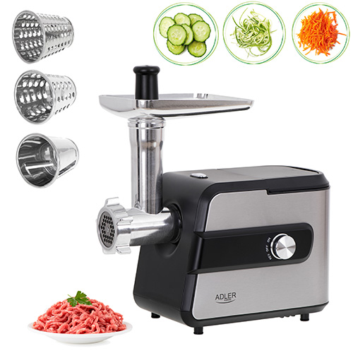Adler | Meat mincer with a shredder | AD 4813 | Silver/Black | 600 W | Number of speeds 2 | Throughput (kg/min) 1 - Image 9