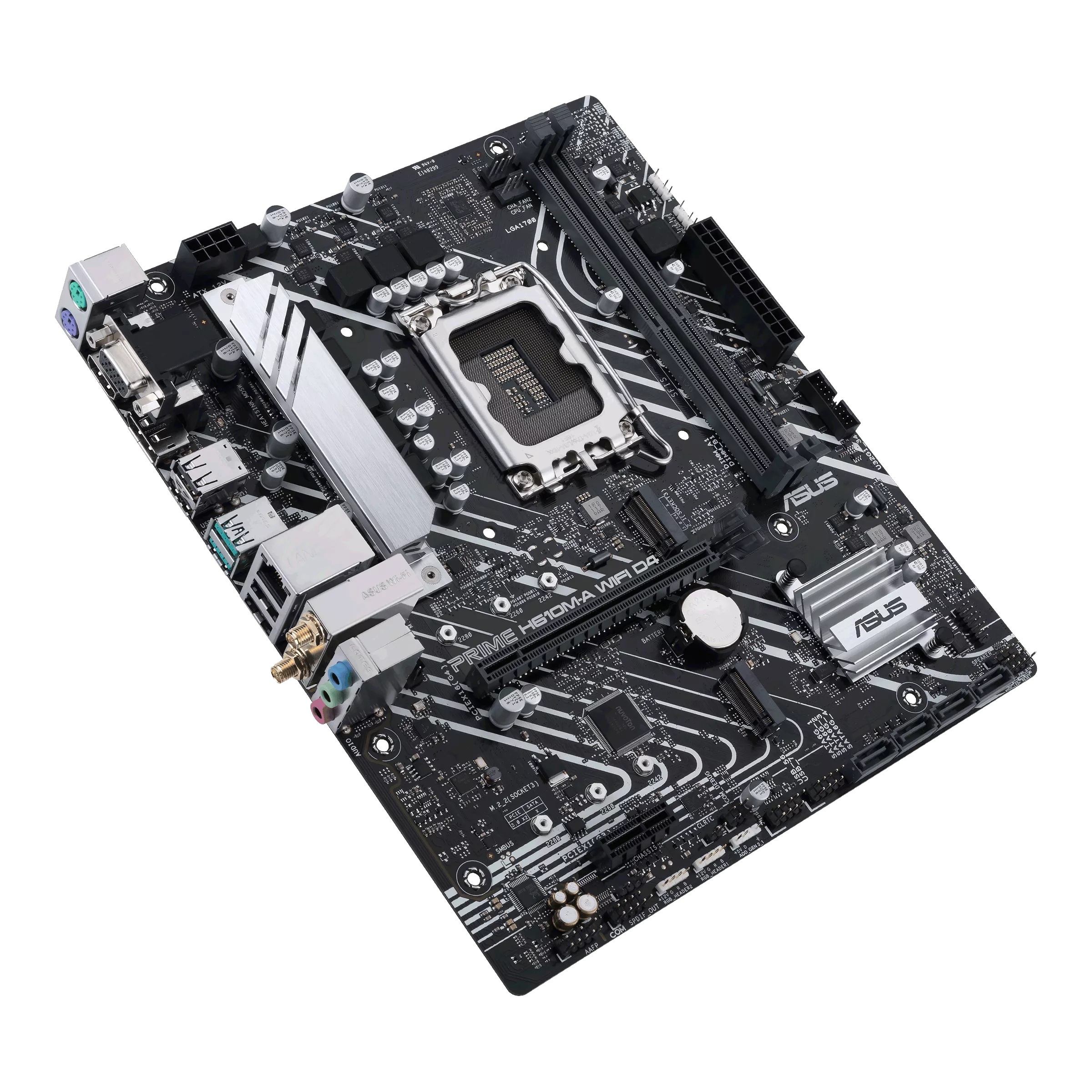 Asus | PRIME H610M-A WIFI D4 | Processor family Intel | Processor socket LGA1700 | DDR4 DIMM | Memory slots 2 | Supported hard disk drive interfaces SATA, M.2 | Number of SATA connectors 4 | Chipset Intel H610 | mATX - Image 5