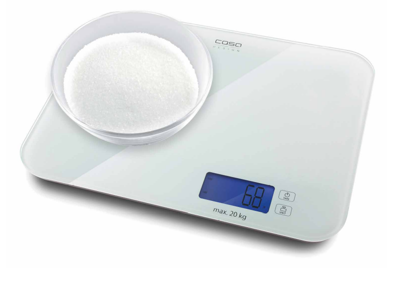 Caso | Designer kitchen scales LX 20 | 03294 | Maximum weight (capacity) 20 kg | Graduation 5 g | White