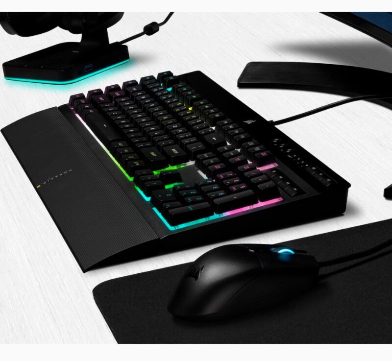 Corsair | Rubber Dome | Gaming Keyboard | K55 RGB PRO XT | Gaming keyboard | Wired | RGB LED light | US | Black - Image 3
