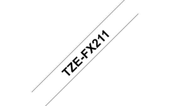 Brother | TZe-FX211 Flexible ID Laminated Tape | Black on White | TZe | 8 m | 0.6 cm