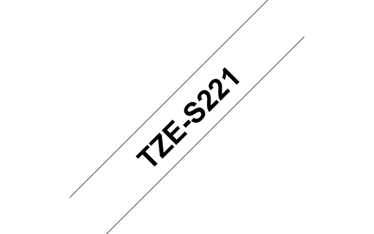Brother | TZe-S221 Strong Adhesive Laminated Tape | Black on White | TZe | 8 m | 9 cm
