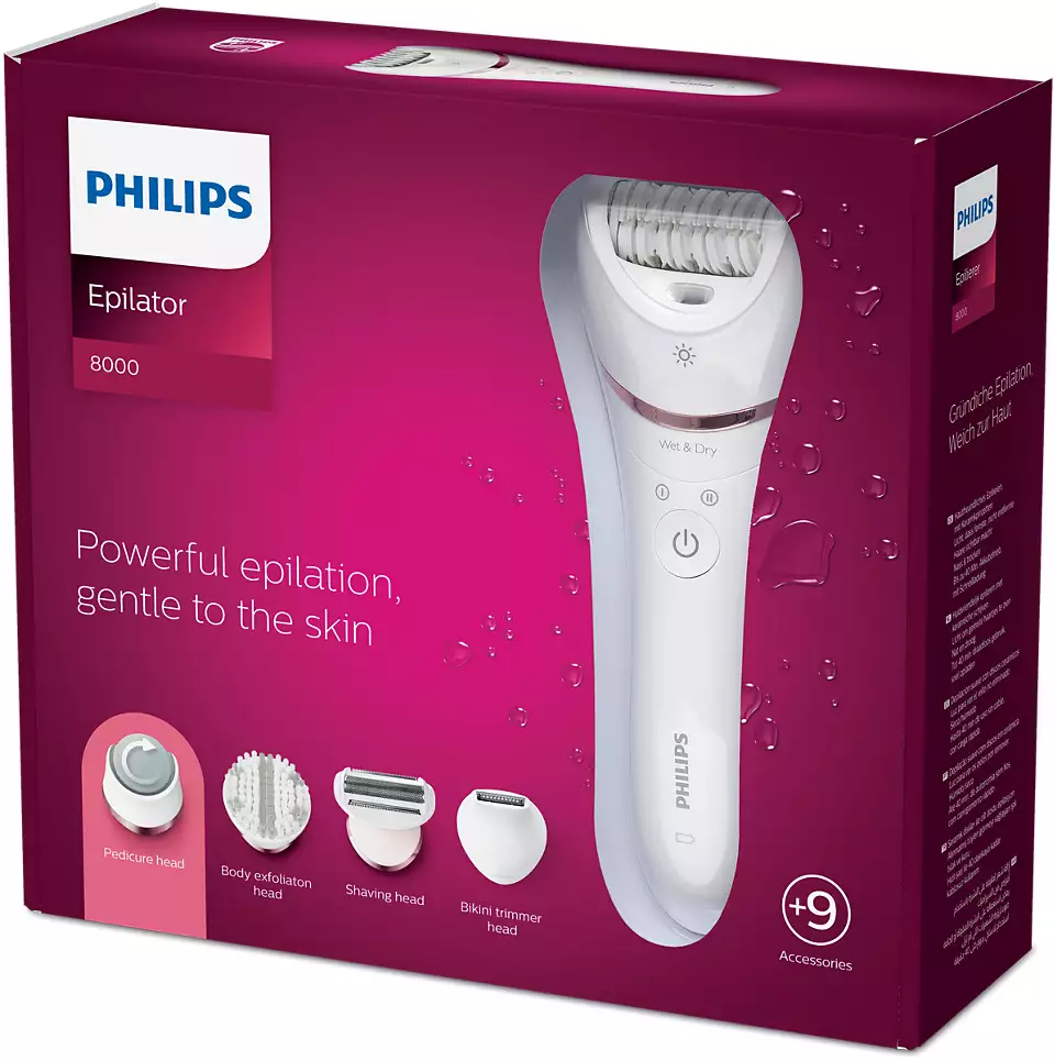 Philips | Epilator | BRE740/10 | Operating time (max) 40 min | Number of power levels N/A | Wet & Dry | White - Image 11