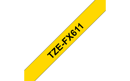 Brother | TZe-FX611 Flexible ID Laminated Tape | Black on Yellow | TZe | 8 m | 6 cm