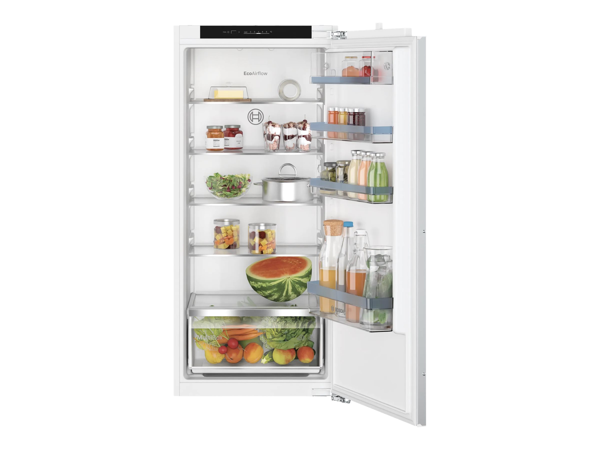 Bosch | Refrigerator | KIR41VFE0 | Energy efficiency class E | Built-in | Larder | Height 122.1 cm | Fridge net capacity 204 L | Display | 35 dB | White - Image 2