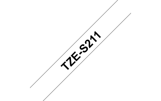 Brother | TZe-S211 Strong Adhesive Laminated Tape | Black on White | TZe | 8 m | 6 cm