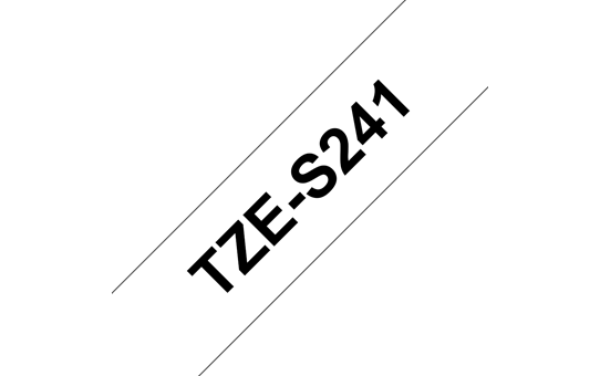 Brother | TZe-S241 Strong Adhesive Laminated Tape | Black on White | TZe | 8 m | 1.8 cm