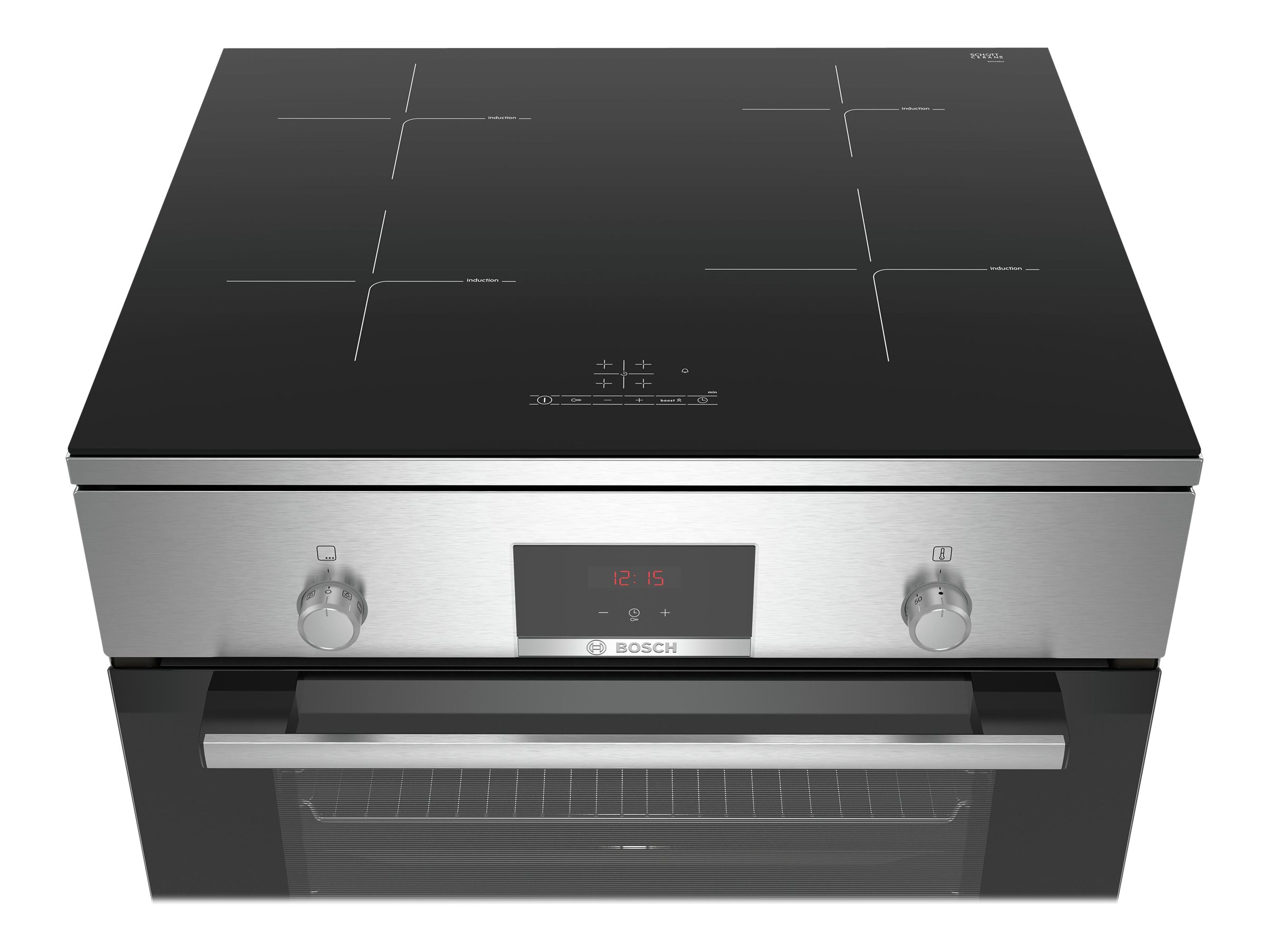 Bosch | Cooker | HLN39A050U Series 4 | Hob type Induction | Oven type Electric | Stainless Steel | Width 60 cm | Grilling | LED | Depth 60 cm | 66 L - Image 8