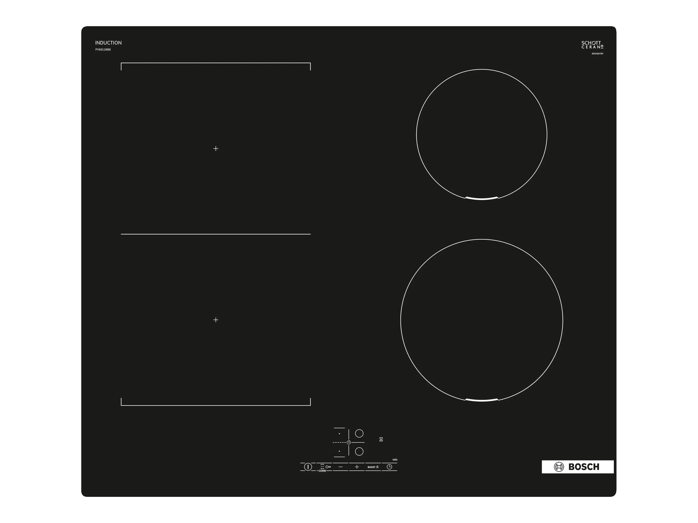 Bosch | PVS611BB6E Series 4 | Induction | Number of burners/cooking zones 4 | Touch | Timer | Black - Image 3