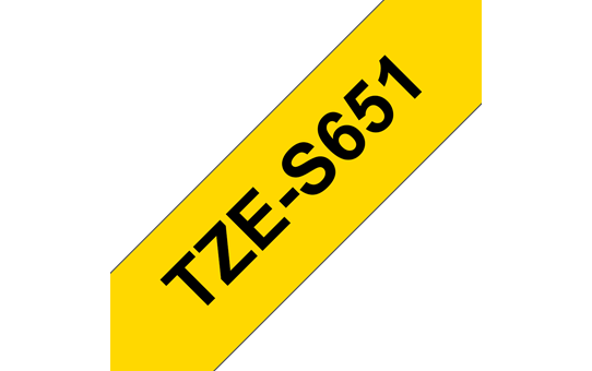 Brother | TZe-S651 Strong Adhesive Laminated Tape | Black on Yellow | TZe | 8 m | 2.4 cm