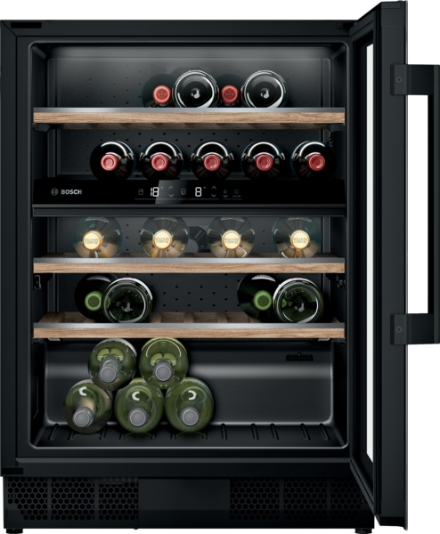 Bosch | Wine Cooler | KUW21AHG0 Series 6 | Energy efficiency class G | Built-in | Bottles capacity 44 | Black