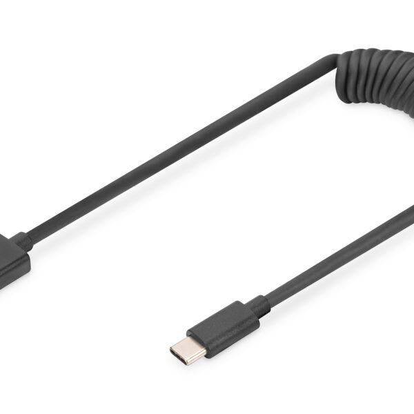Digitus | USB 2.0 Type A to USB C Spiral Cable | AK-300430-006-S | USB-A to USB-C USB 2.0 Type A, plug | USB C, plug