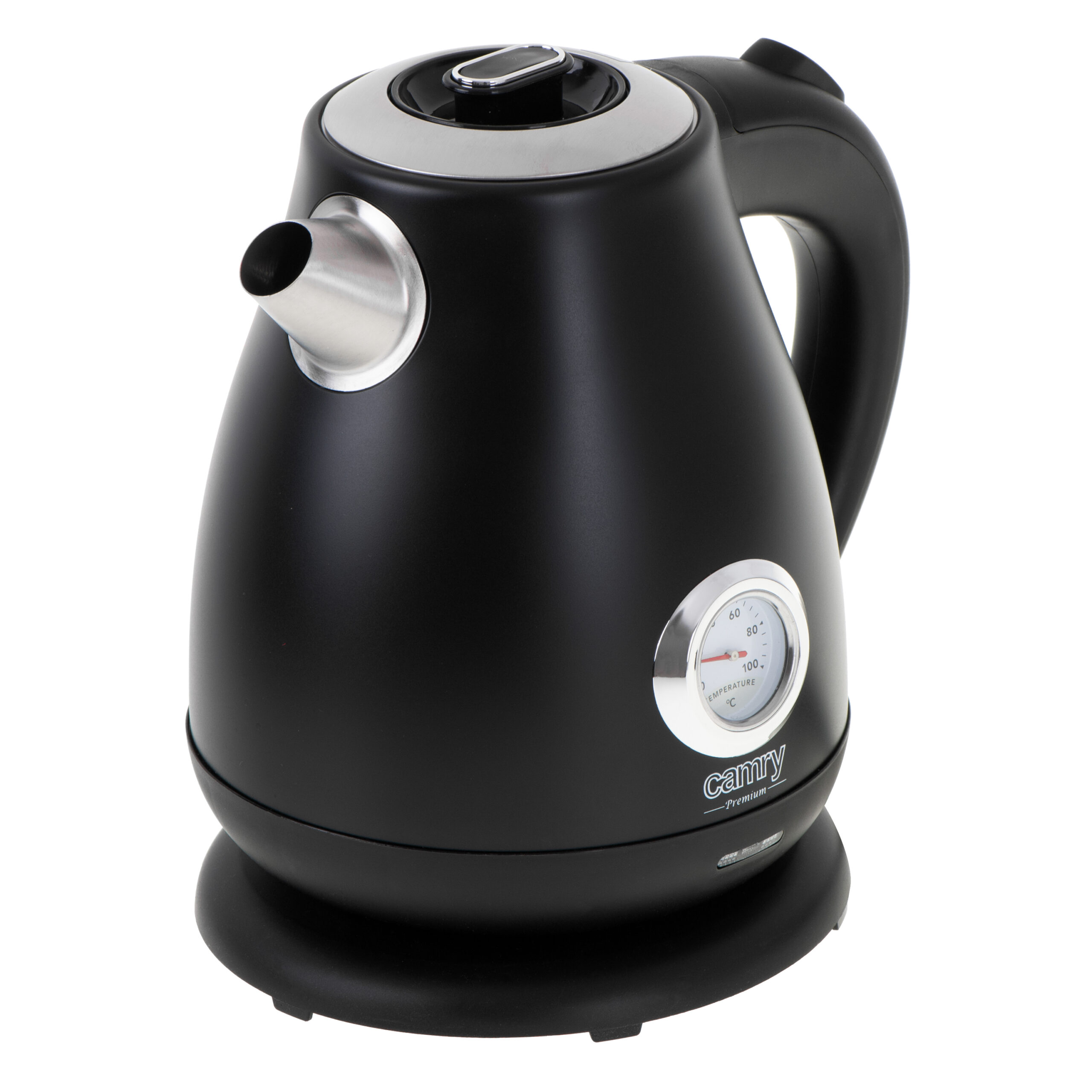 Camry | Kettle with a thermometer | CR 1344 | Electric | 2200 W | 1.7 L | Stainless steel | 360° rotational base | Black - Image 3