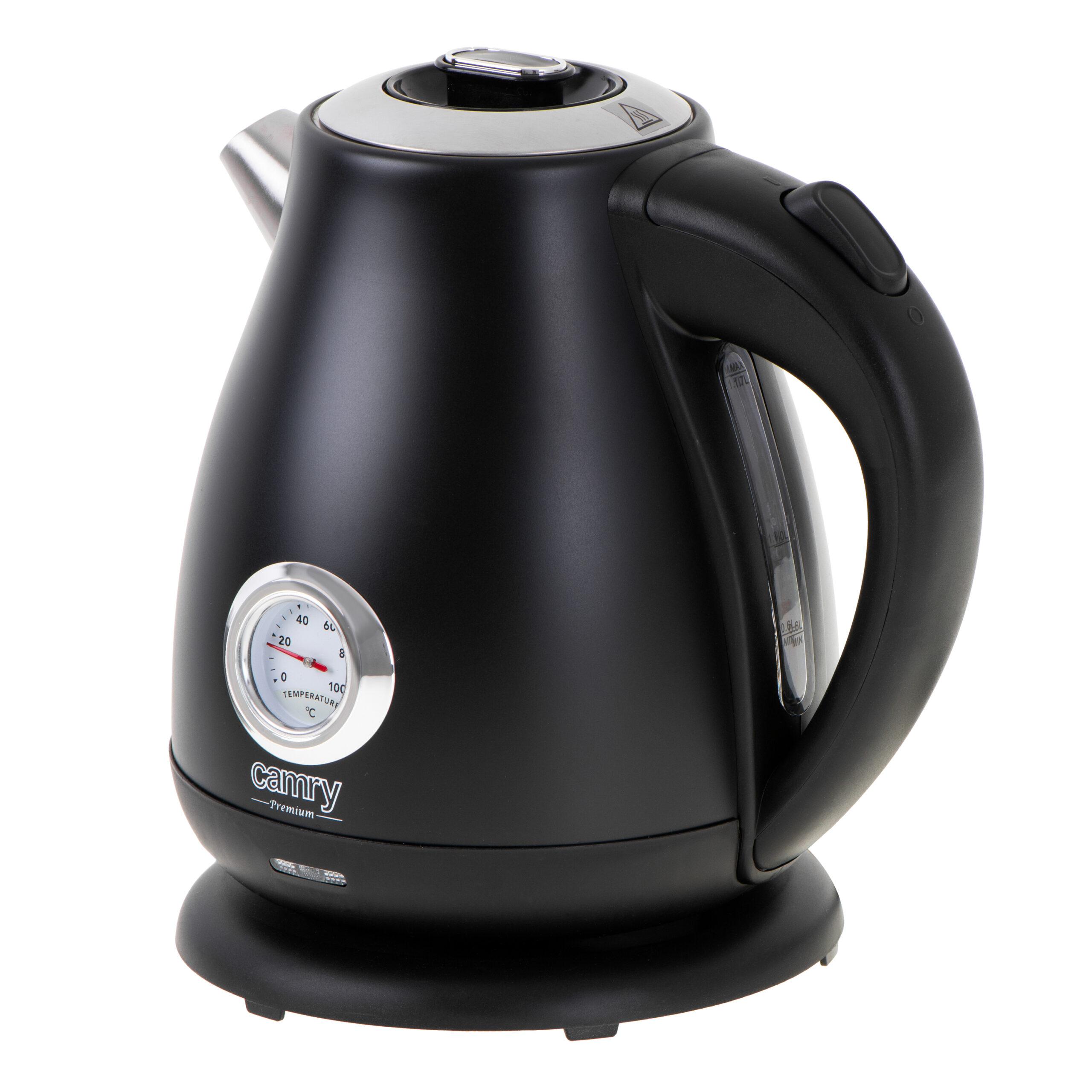 Camry | Kettle with a thermometer | CR 1344 | Electric | 2200 W | 1.7 L | Stainless steel | 360° rotational base | Black - Image 4