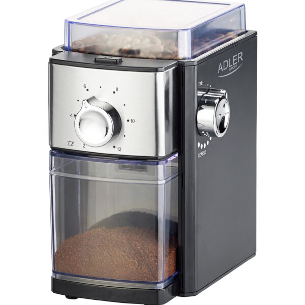Adler | Coffee Grinder | AD 4448 | 300 W | Coffee beans capacity 250 g | Number of cups 12 per container pc(s) | Black