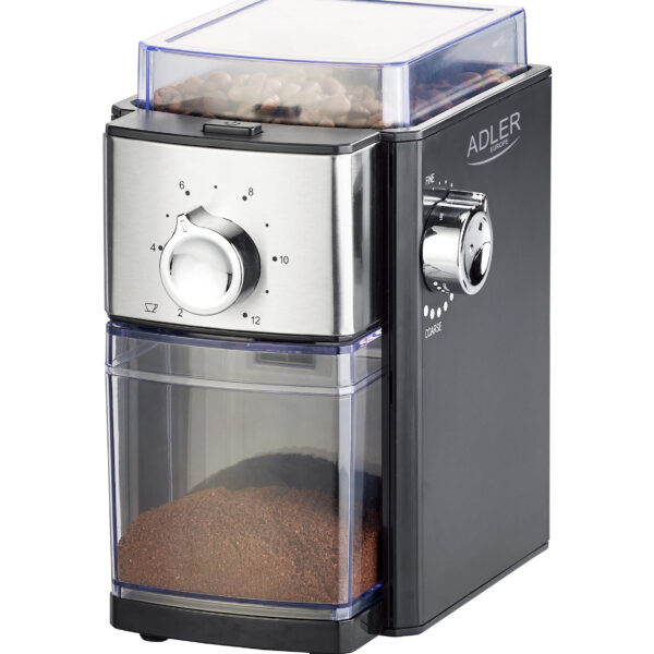 Adler | Coffee Grinder | AD 4448 | 300 W | Coffee beans capacity 250 g | Number of cups 12 per container pc(s) | Black