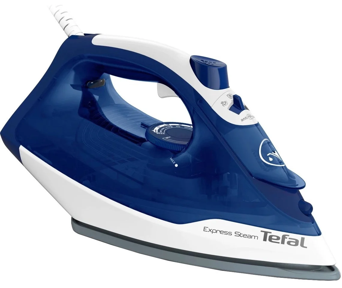 TEFAL | FV2838E0 | Steam Iron | 2400 W | Water tank capacity 270 ml | Continuous steam 40 g/min | Blue/White