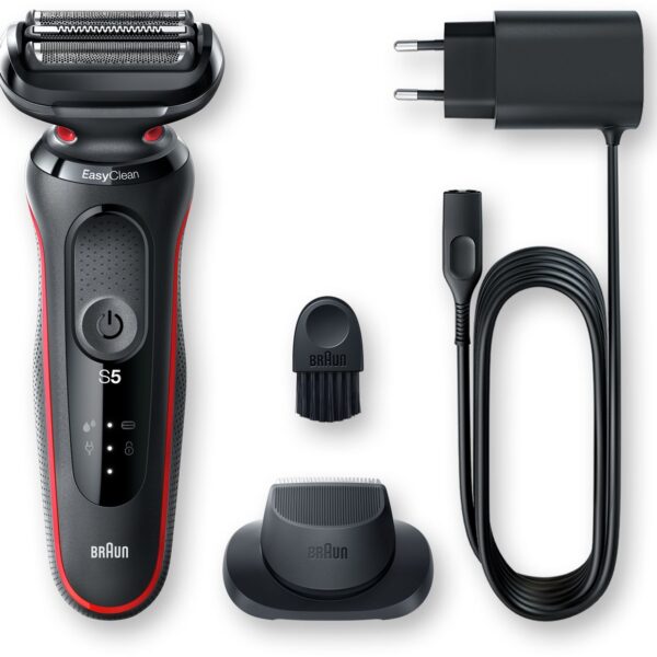 Braun | Shaver | 51-R1200s | Operating time (max) 50 min | Wet & Dry | Black/Red