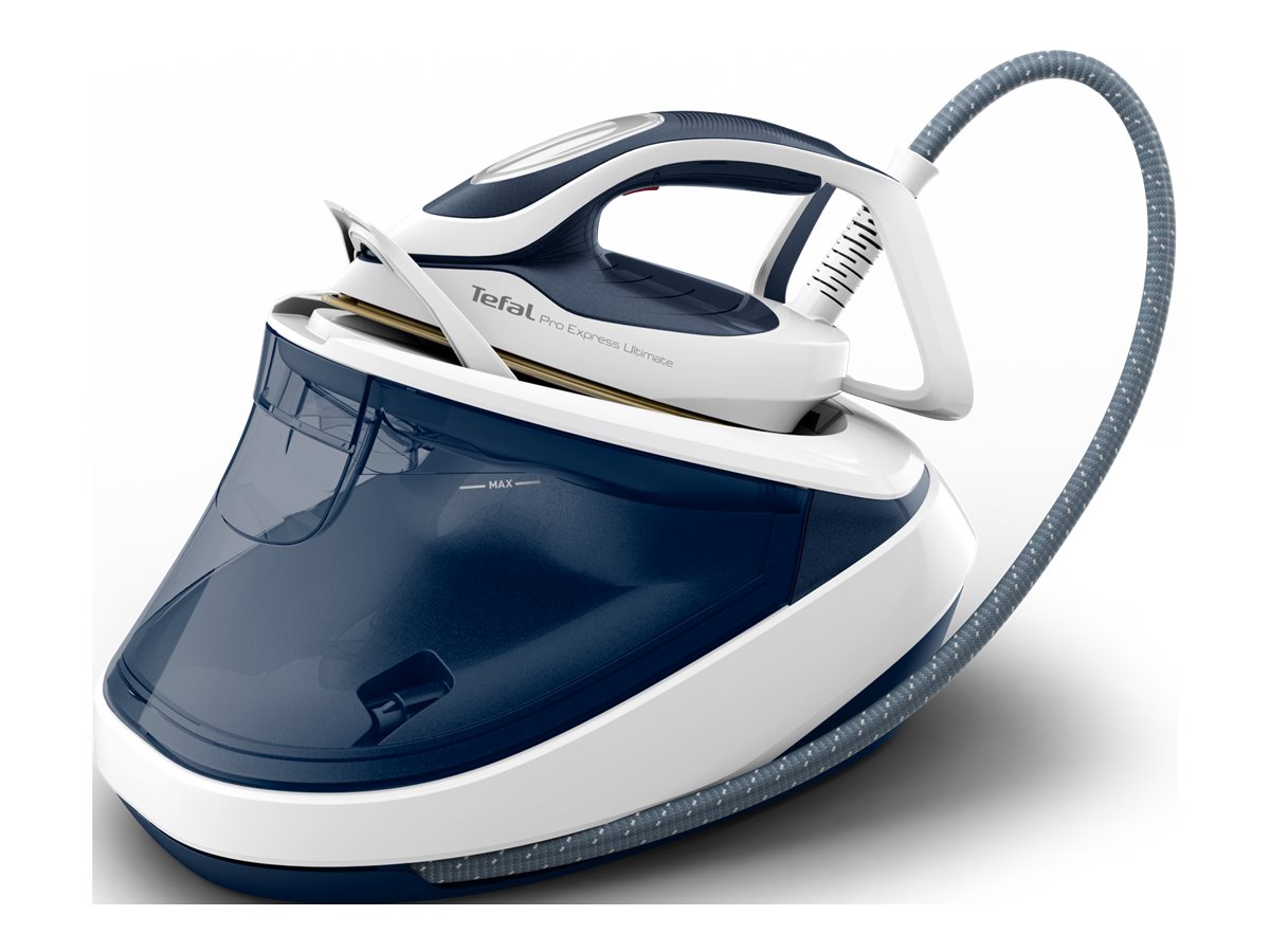 TEFAL | Steam Station Pro Express | GV9712E0 | 3000 W | 1.2 L | 7.7 bar | Auto power off | Vertical steam function | Calc-clean function | White/Blue - Image 2