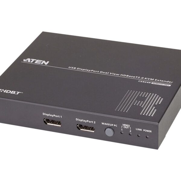 Aten | USB DisplayPort Dual View HDBaseT 2.0 KVM Extender, 4K@100m for Single View | CE924-AT-G
