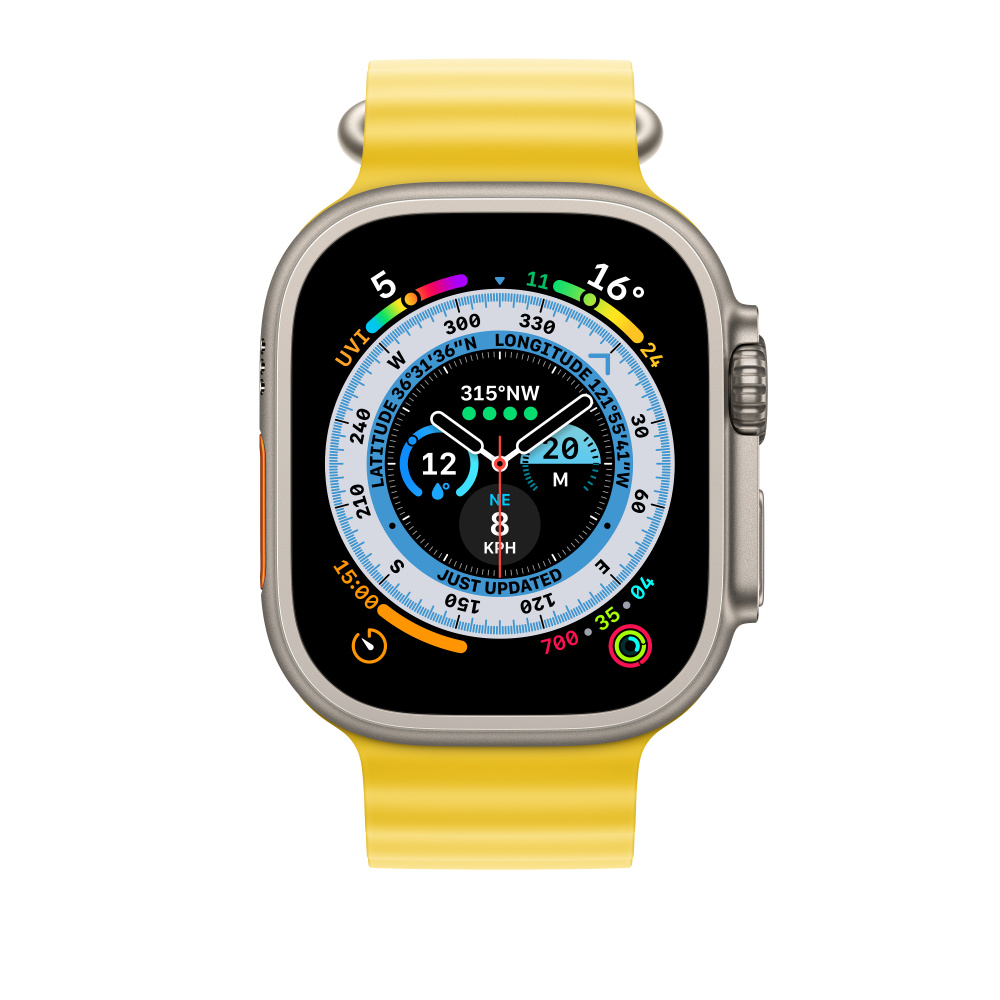 Apple | Ocean Band Extension | 49 | Yellow | Fluoroelastomer | Strap fits 130–200mm wrists - Image 4