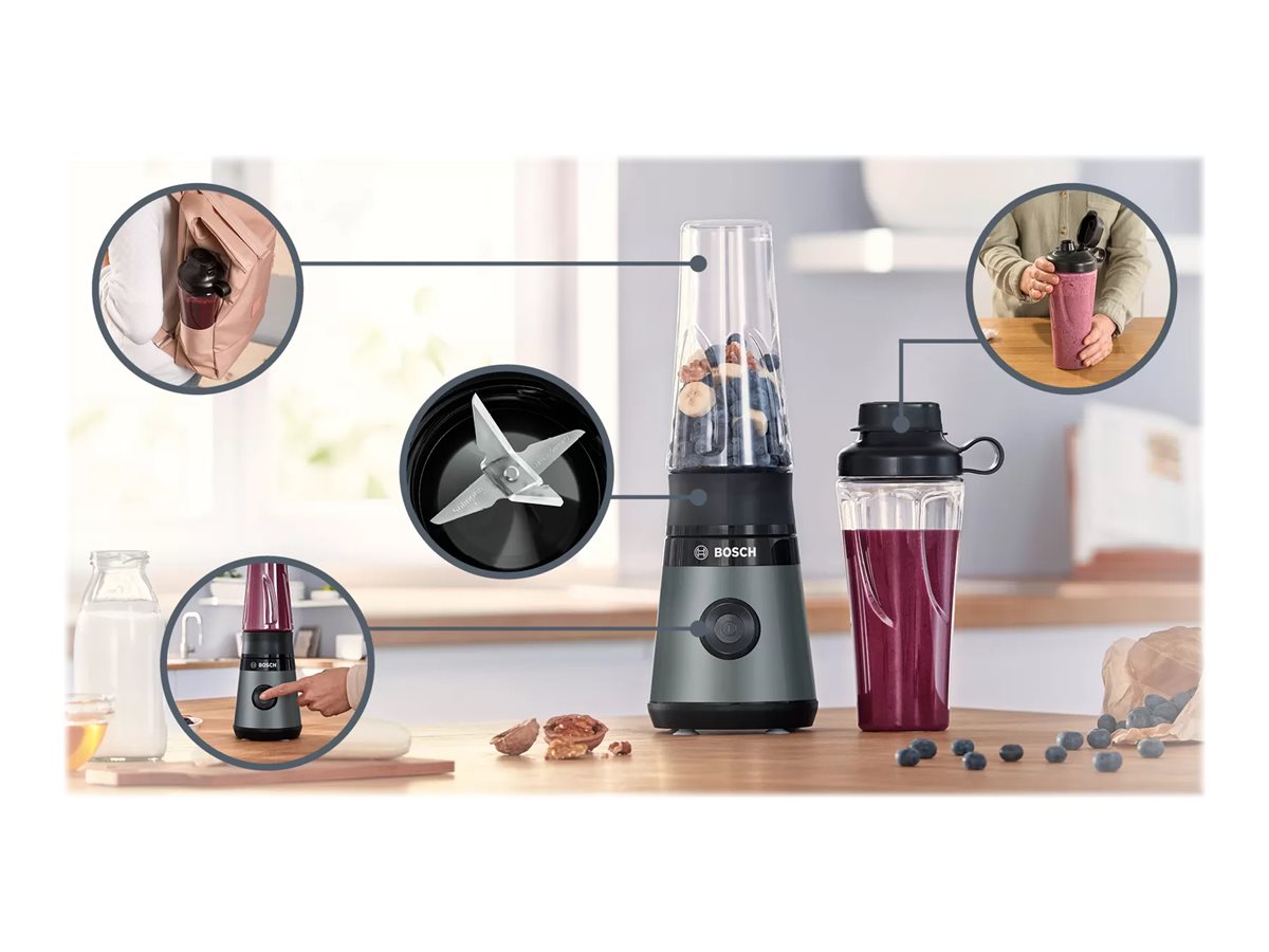 Bosch | VitaPower ToGo Smoothie Maker | MMB2111S | Tabletop | 450 W | Jar material Tritan | Jar capacity 0.6 L | Ice crushing | Silver - Image 8