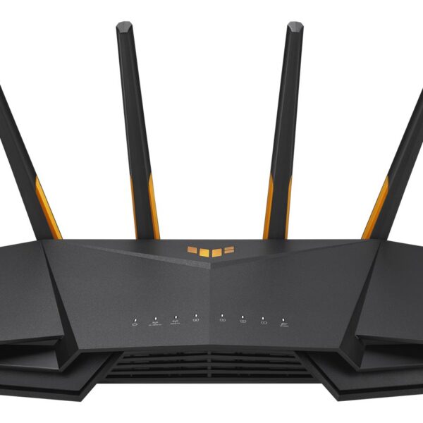 Wireless Wifi 6 AX4200 Dual Band Gigabit Router | TUF-AX4200 | 802.11ax | 3603+574 Mbit/s | 10/100/1000 Mbit/s | Ethernet LAN (RJ-45) ports 4 | Mesh Support Yes | MU-MiMO Yes | 3G/4G data sharing | Antenna type External | 1 x USB 3.2 Gen 1 | 36 month(s)