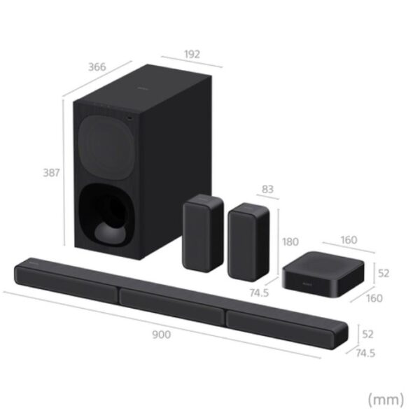 Sony | HT-S40R 5.1ch Home Cinema Soundbar with Wireless Rear Speakers | Black | No | USB port | Wi-Fi | Bluetooth | Wireless connection