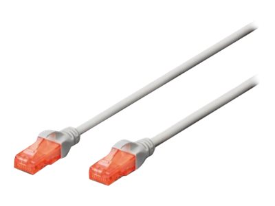 CAT 6 U-UTP | Patch cord | PVC AWG 26/7 | Transparent red colored plug for easy identification of Category 6 (250 MHz) | Grey | 1 m | Modular RJ45 (8/8) plug - Image 2