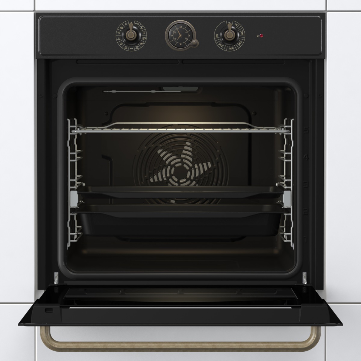 Gorenje | Oven | BOS67371CLB | 77 L | Multifunctional | EcoClean | Mechanical control | Steam function | Height 59.5 cm | Width 59.5 cm | Black - Image 3