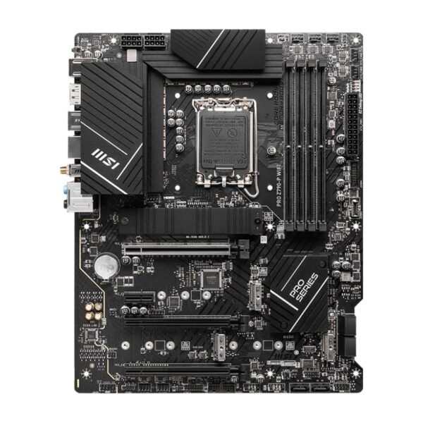 MSI | PRO Z790-P WIFI | Processor family Intel | Processor socket LGA1700 | DDR5 DIMM | Memory slots 4 | Supported hard disk drive interfaces SATA, M.2 | Number of SATA connectors 6 | Chipset Intel Z790 | ATX