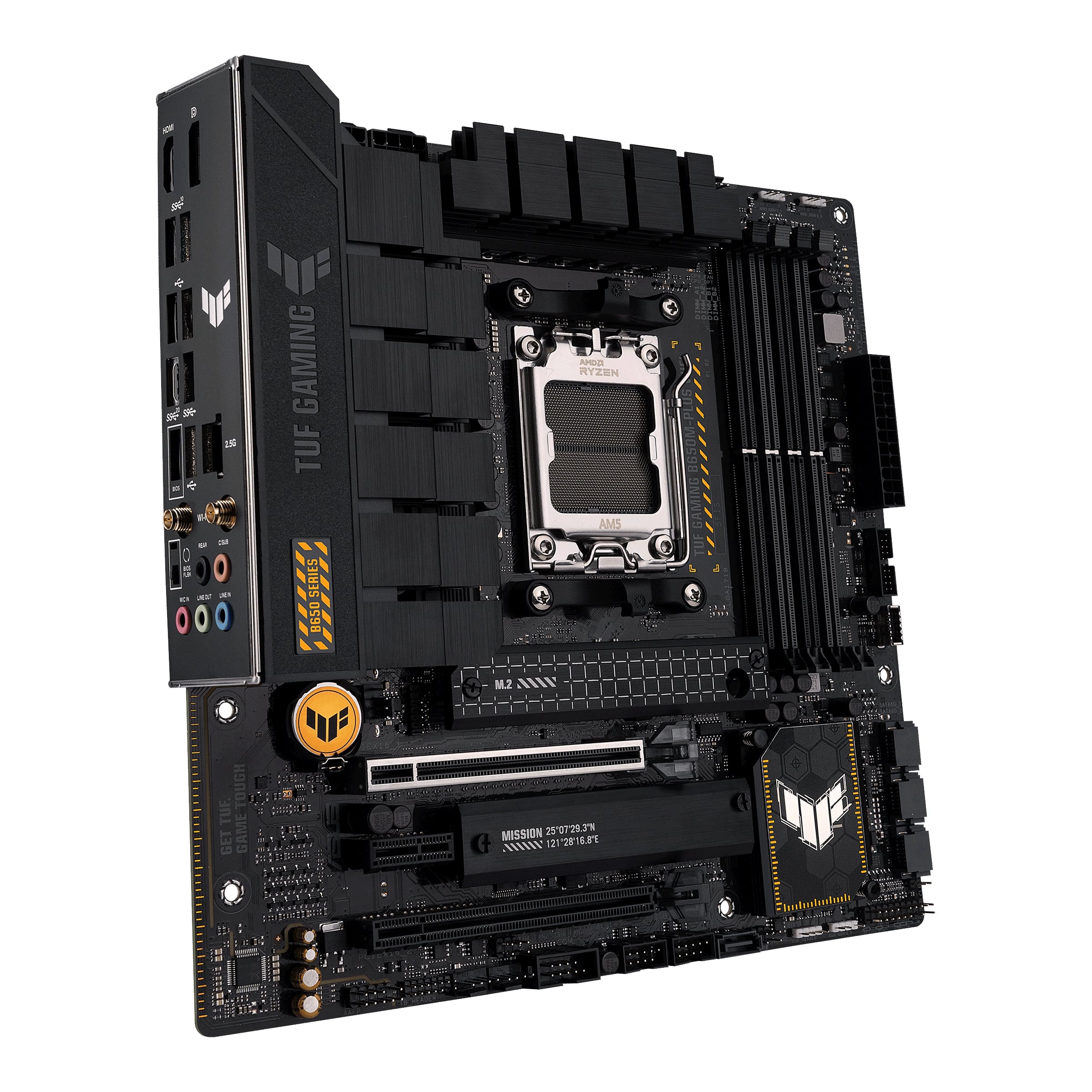 Asus | TUF GAMING B650M-PLUS WIFI | Processor family AMD | Processor socket AM5 | DDR5 DIMM | Memory slots 4 | Supported hard disk drive interfaces SATA, M.2 | Number of SATA connectors 4 | Chipset AMD B650 | micro-ATX - Image 9