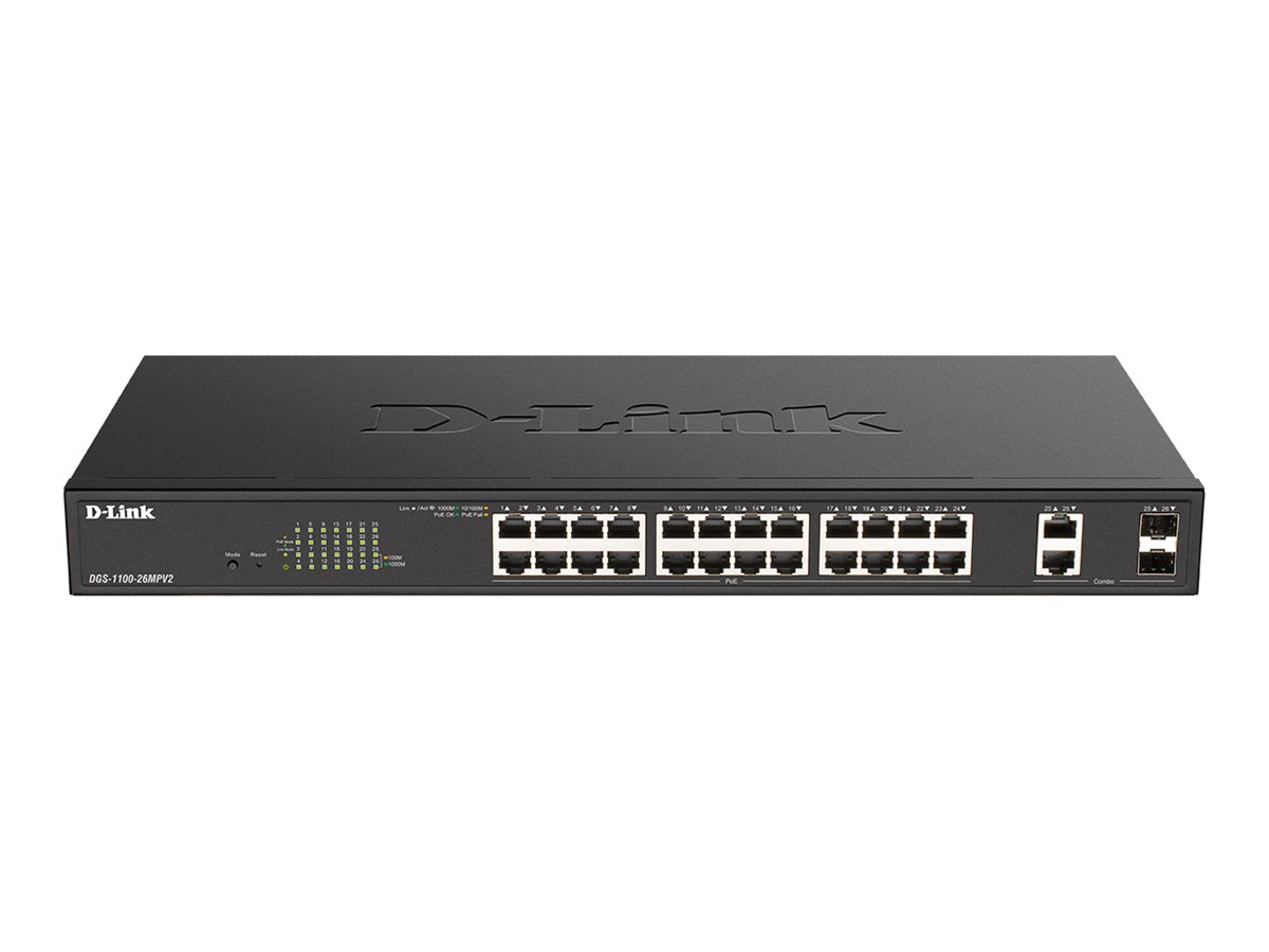 D-Link | DGS-1100 Series Gigabit Smart Managed Switches | DGS-1100-26MPV2 | Managed L2 | Desktop/Rackmountable - Image 3