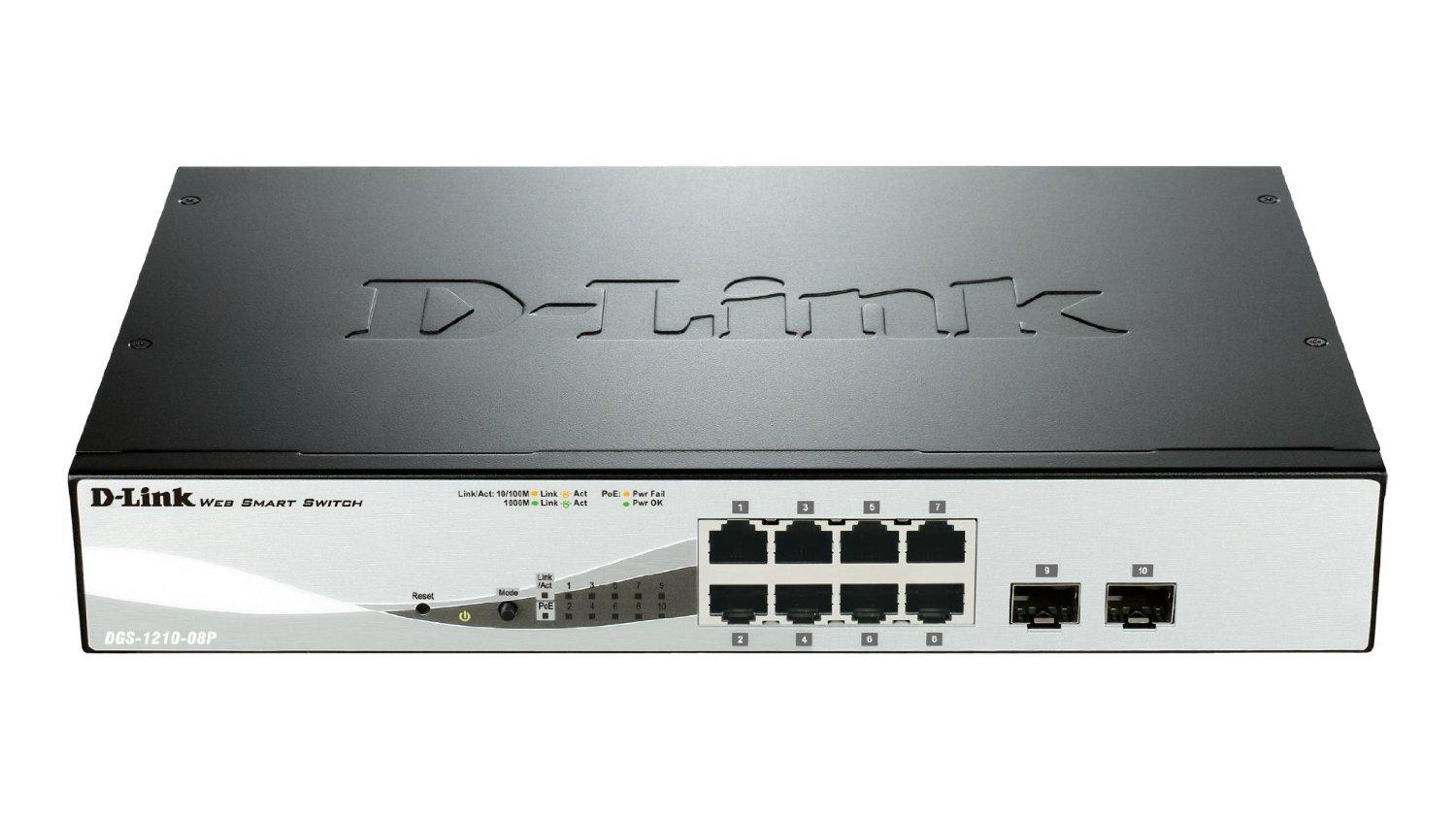 D-Link | DGS-1210 Series Smart Managed Gigabit Switches | DGS-1210-08P | Managed L2 | Desktop/Rackmountable