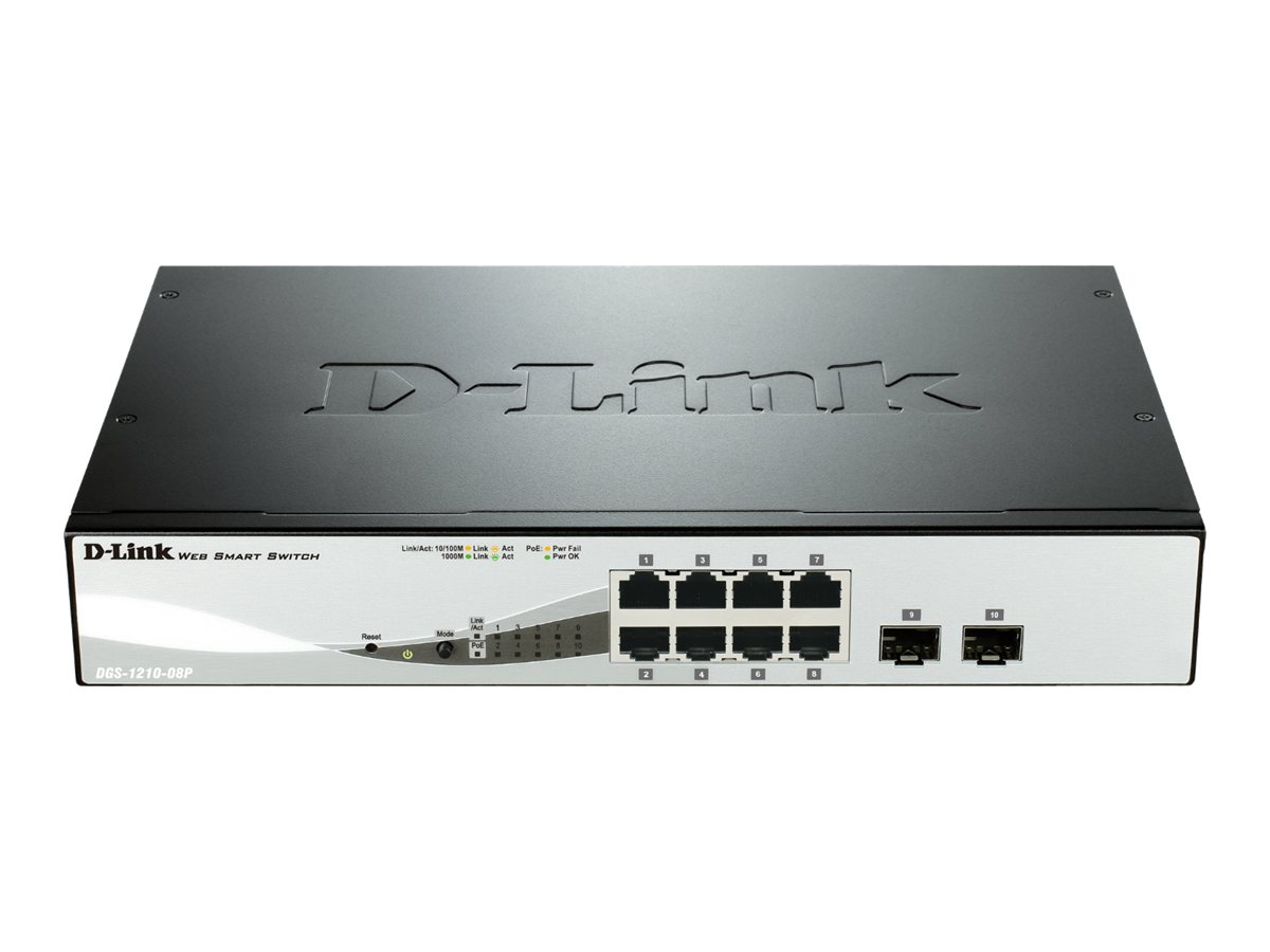 D-Link | DGS-1210 Series Smart Managed Gigabit Switches | DGS-1210-08P | Managed L2 | Desktop/Rackmountable - Image 2